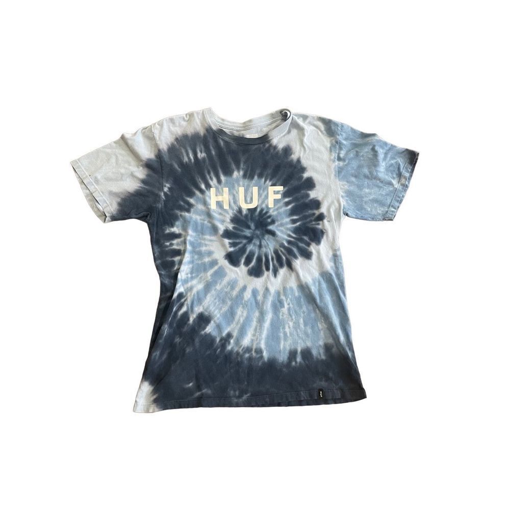 HUF blue tie dye graphic t‎ shirt unisex size medium